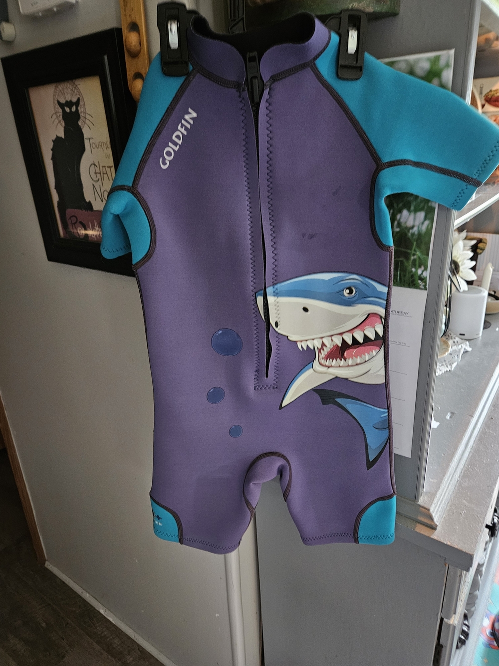 Goldfin Purple & Teal Shark Kids Wetsuit